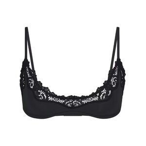SKIMS FITS EVERYBODY LACE SCOOP BRALETTE | ONYX